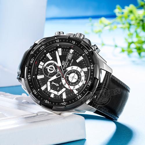 热销卡西欧539_casio卡西欧edifice金属系列皮带计时大盘防水男士手表