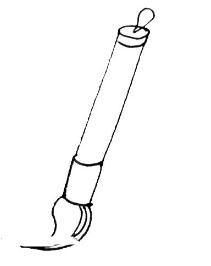 毛笔的儿童画绘画教程