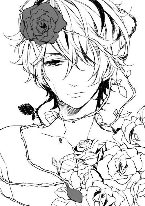 cの[极意黑白]动漫 少年 帅哥 妖孽 线稿 精致