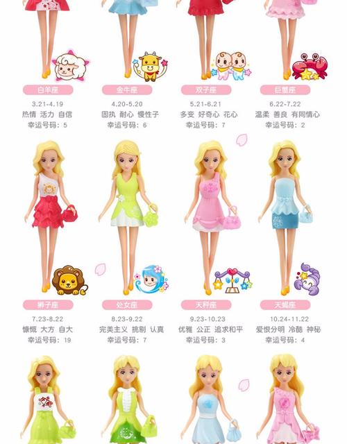 乐吉儿a047十二星座系列限量洋娃娃乐吉儿正品12星座娃娃迷你娃娃配有
