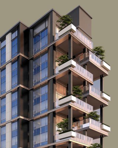 (石鼓·观山堂外立面设计图)园林景观升级高墙深院,雕梁画栋,是国人