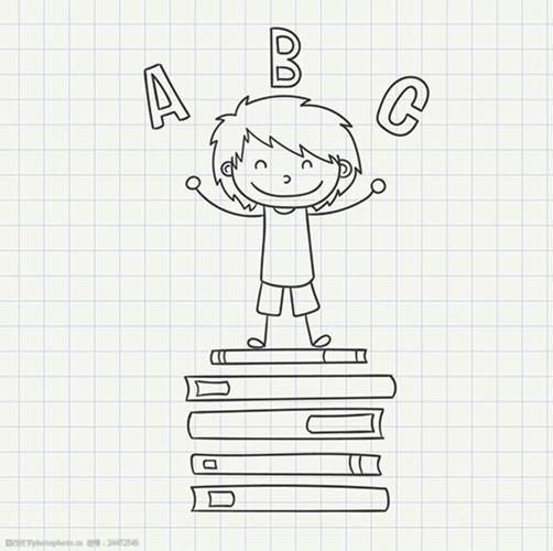 简笔学校培训辅导班的孩子