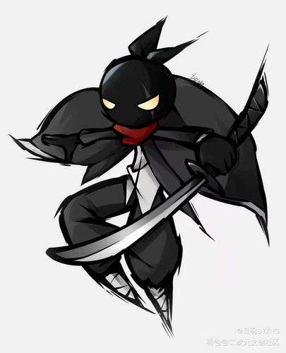 忍3#3_忍者必须死3小黑苍牙平涂立绘同人插画绘画作品