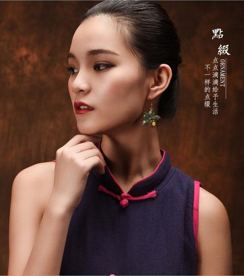 民族风耳饰大气古典旗袍配饰气质花朵耳环古典为文艺学院风女