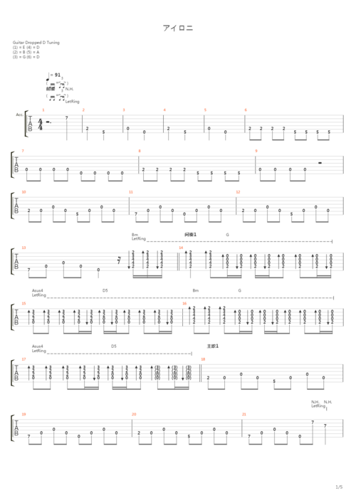 アイロニ 反语(弹唱版)吉他谱
