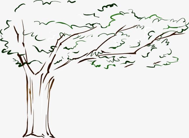 手绘漫画卡通大树