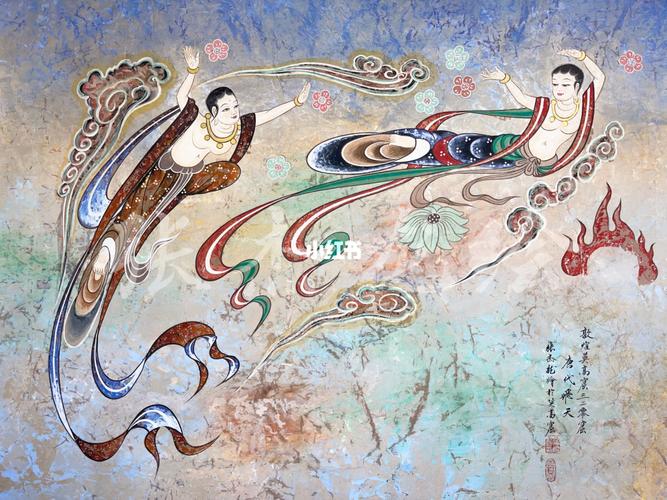 敦煌莫高窟320窟飞天_敦煌_莫高窟_壁画_莫高窟攻略_敦煌壁画_人文