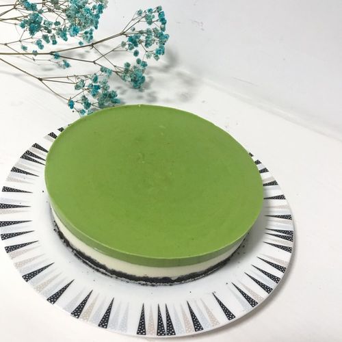 weiky-做的抹茶蜜豆双层慕斯