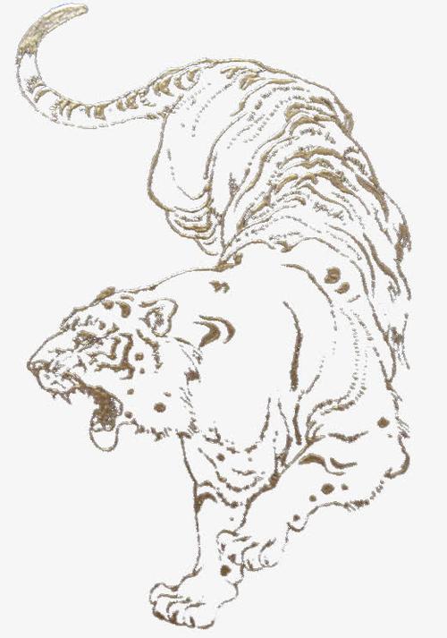 水墨画,虎,装饰