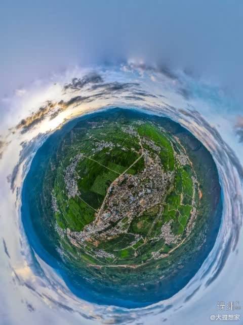 航拍中国,云南大理,剑川沙溪古镇 自驾游旅拍,开启小行星模式