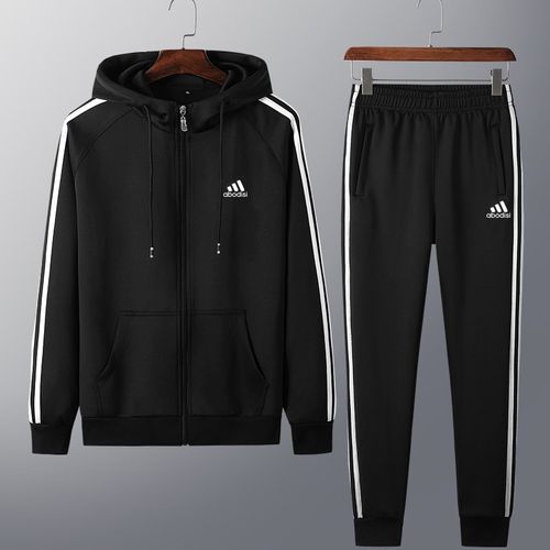 阿迪达斯特运动套装男春秋季新款纯棉卫衣两件套青年休闲大码套装