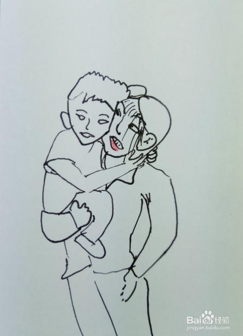 怎样画简笔画"母爱无声"?