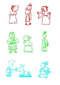 汉代人物 线条画