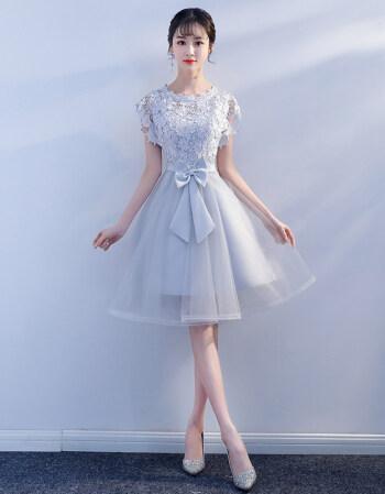 宴会晚礼服2018新款短款小礼服连衣裙洋装名媛聚会显瘦伴娘服女夏