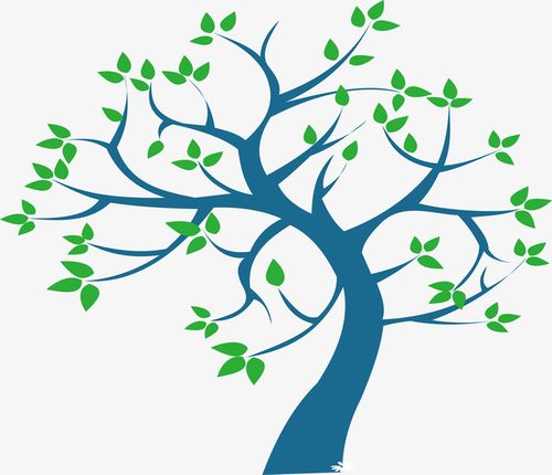 矢量卡通发芽树木素材