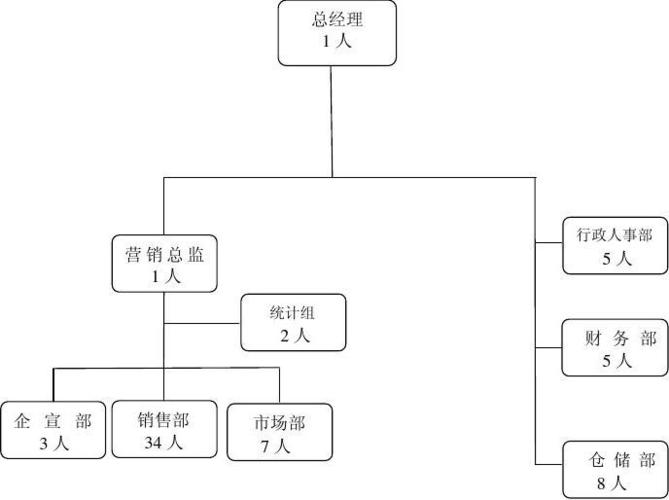 销售公司组织结构图,各职能部门人员划分图 xx有限公司组织结构图