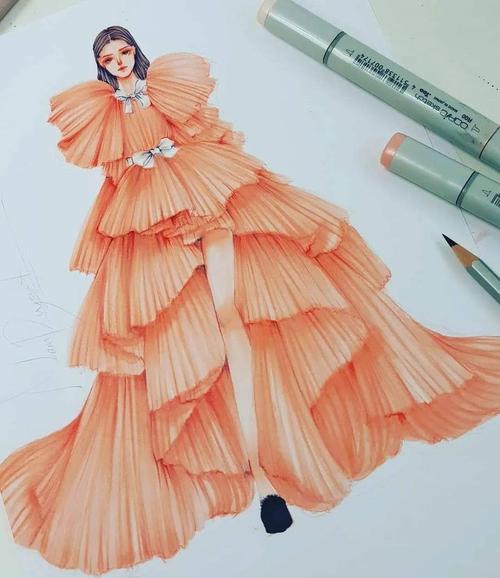 服装设计马克笔时装手绘插画