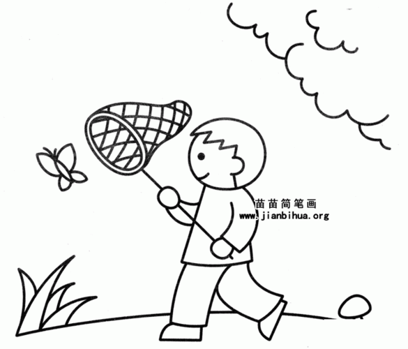 捕昆虫简笔画图片,教程