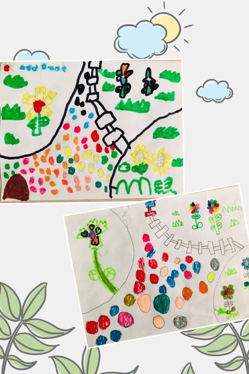 用五彩缤纷的色彩绘画出美丽的小花园