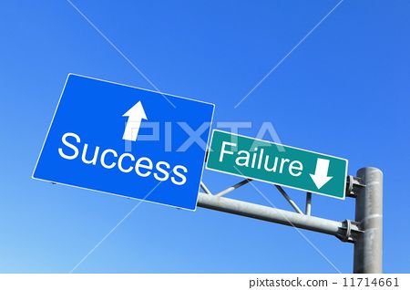 图库照片: success or failure - road signs
