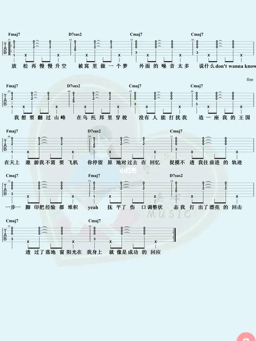 尤克里里(吉他)曲谱—放空_尤克里里_吉他_弹唱_尤克里里曲谱_娱乐
