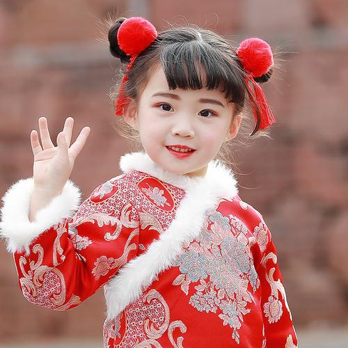 中国风头饰儿童新年唐装宝宝小女孩过年拜年女童头花