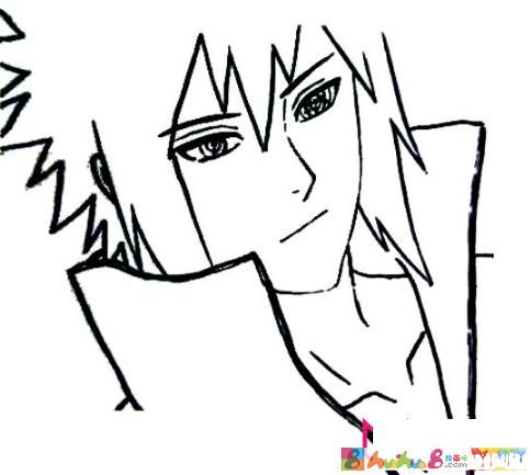 火影佐助简笔画,火影忍者简笔画佐助头