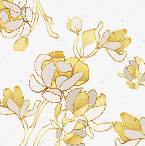金色印花花纹底纹