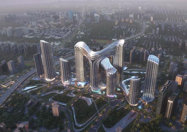 武汉未来新地标华中科学生态城建筑呈现山水湖城形态