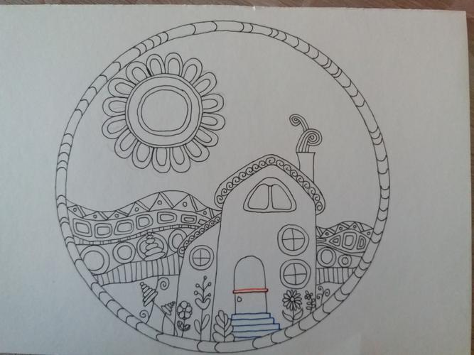 简笔画,海之屋,其实一点也不难,你也可以画出来.