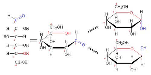 谁能告诉我葡萄糖的结构式,是环状的那个