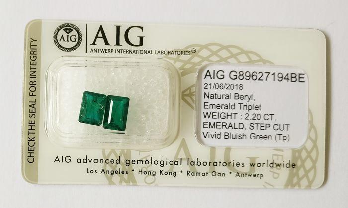 emerald vivid bluish green 2.20 ct *** no reserve