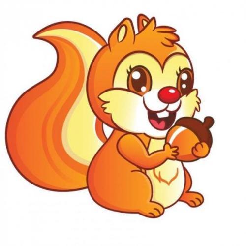 松鼠彩色简笔画可爱