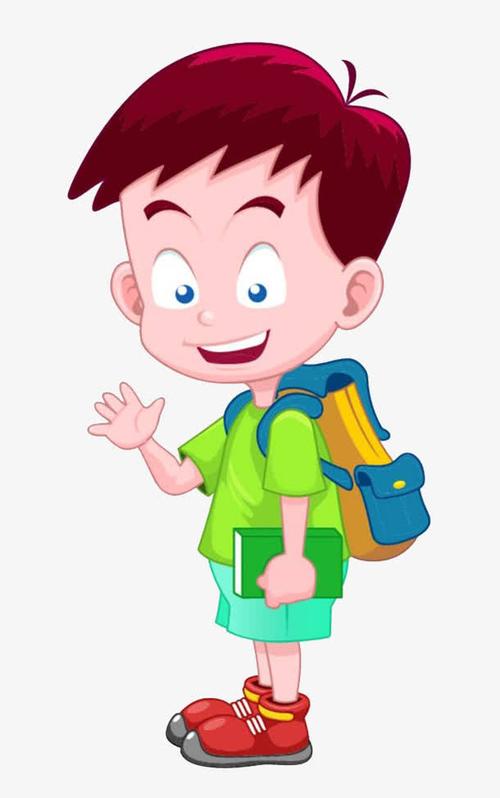 新学期手绘打招呼的学生png