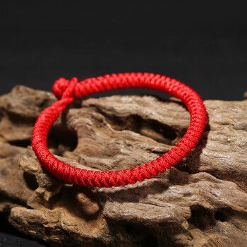 zhangu明星红绳手链金刚结手绳中国风红绳纯手工编织手环纽扣结款适合