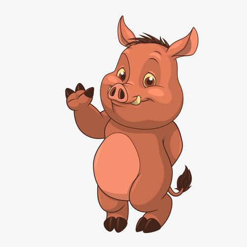卡通野猪矢量图下载