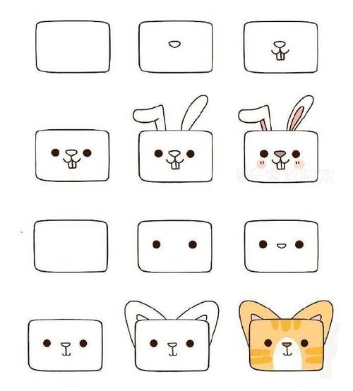 动物系列91丨从一个长方形开始画简笔画_简笔画_幼师_文化_绘画