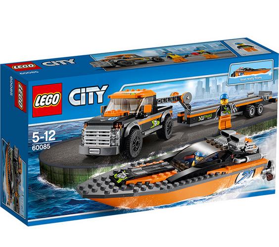 堪比海淘:lego 乐高 60085 城市系列 4x4赛艇运输车 207元包邮(307