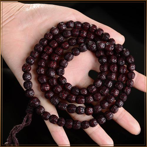 藏式红肉无齿小金刚菩提子108念珠手串佛珠 朱砂供老籽金刚菩提子