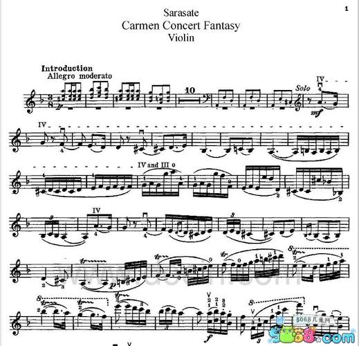 萨拉萨蒂流浪者之歌_萨拉萨蒂《卡门幻想曲》小提琴谱