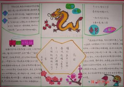 春节手抄报内容短句十个字春节手抄报内容简短100字左右