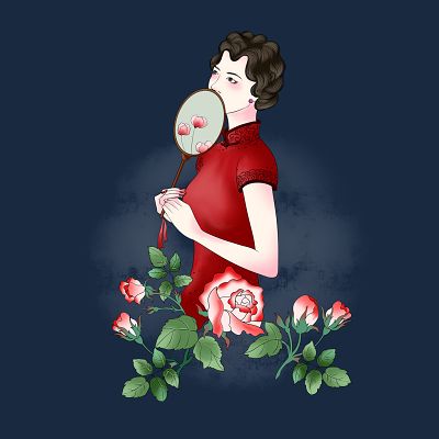 头像女生中国风手绘