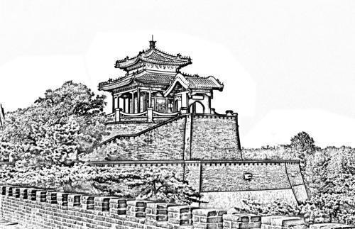 邯郸丛台简笔画