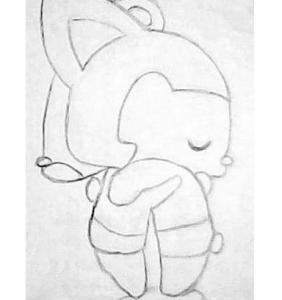 阿狸简笔画卡通动漫铅笔画