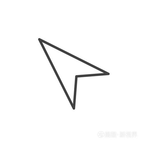 鼠标光标线图标轮廓矢量符号线性样式象形文字隔离在白色上.