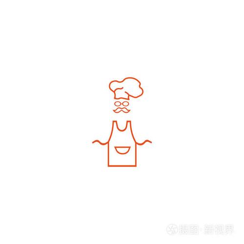 厨师剪影帽子及围裙图标