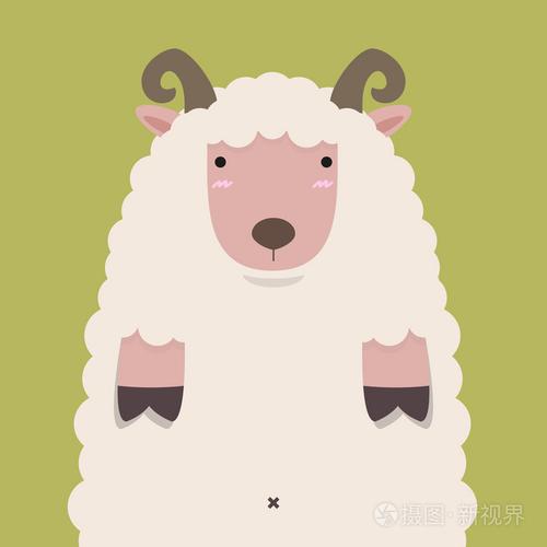 可爱的胖大棕角羊