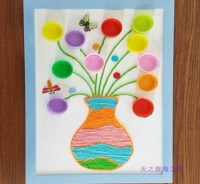 瓶盖画成品变废为宝作品旧物a利用废物改造环保手工制作废物