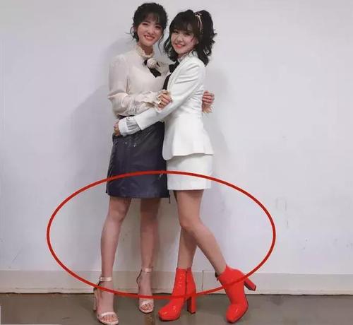 赖美云合影p图坑惨沈月和李兰迪同框一对比沈月的腿真不粗