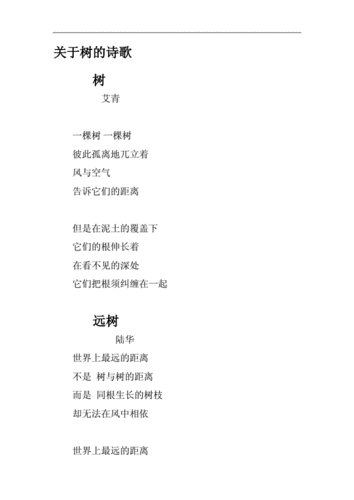 关于树的主题的现代诗歌.docx